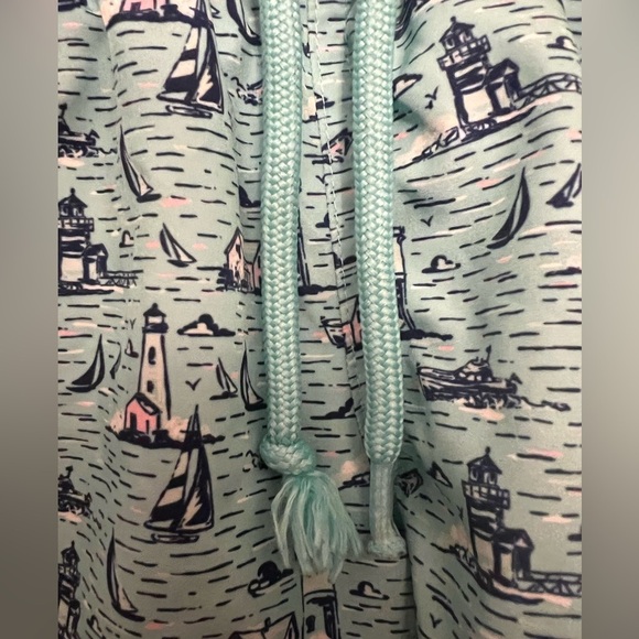 Vineyard Vines Teal Nautical Print Swim Trunks Size 3T - Picture 3 of 5